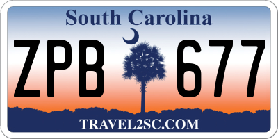 SC license plate ZPB677