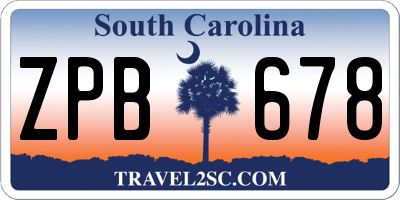 SC license plate ZPB678