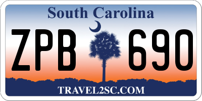 SC license plate ZPB690