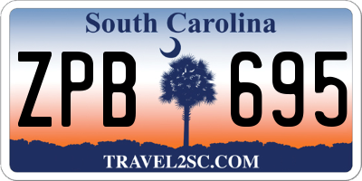 SC license plate ZPB695