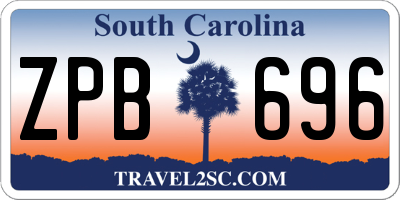 SC license plate ZPB696