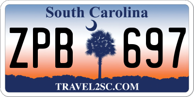 SC license plate ZPB697