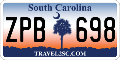 SC license plate ZPB698