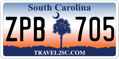 SC license plate ZPB705
