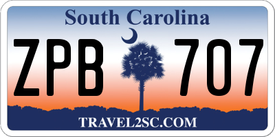 SC license plate ZPB707