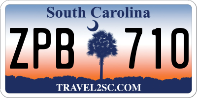 SC license plate ZPB710