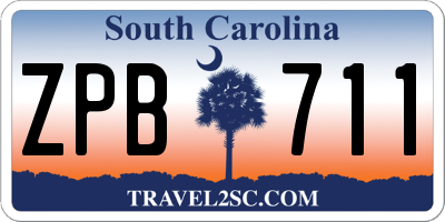 SC license plate ZPB711
