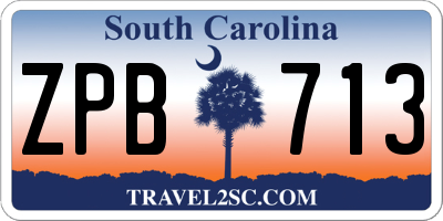 SC license plate ZPB713