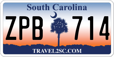 SC license plate ZPB714