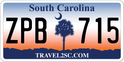 SC license plate ZPB715