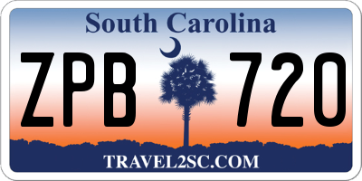 SC license plate ZPB720