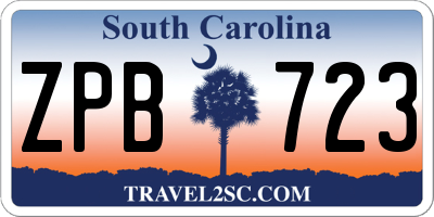 SC license plate ZPB723