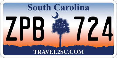 SC license plate ZPB724