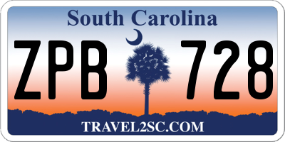 SC license plate ZPB728