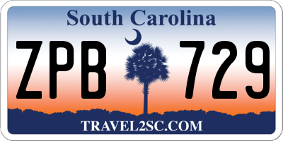 SC license plate ZPB729
