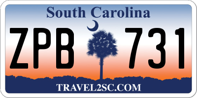 SC license plate ZPB731