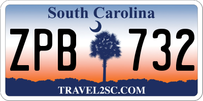 SC license plate ZPB732