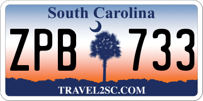 SC license plate ZPB733