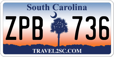 SC license plate ZPB736