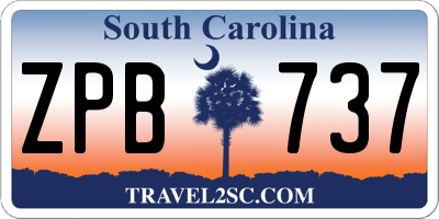 SC license plate ZPB737