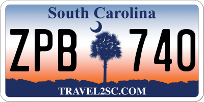 SC license plate ZPB740