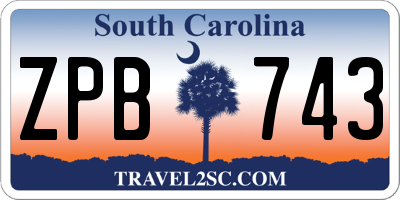 SC license plate ZPB743