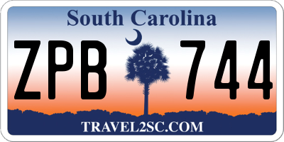 SC license plate ZPB744