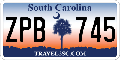 SC license plate ZPB745