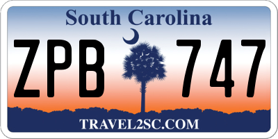 SC license plate ZPB747