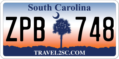 SC license plate ZPB748