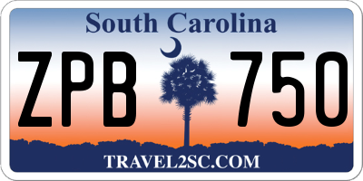 SC license plate ZPB750