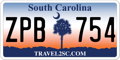 SC license plate ZPB754