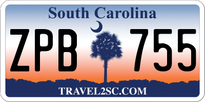 SC license plate ZPB755
