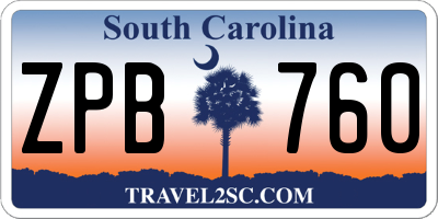 SC license plate ZPB760