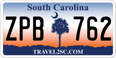 SC license plate ZPB762