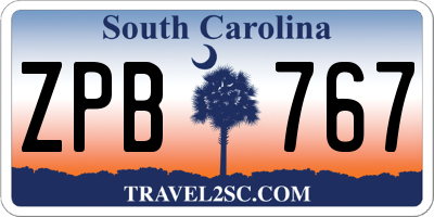 SC license plate ZPB767