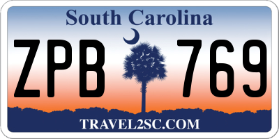 SC license plate ZPB769