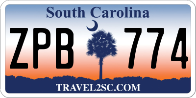 SC license plate ZPB774