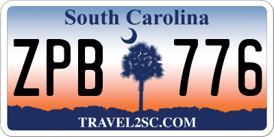 SC license plate ZPB776