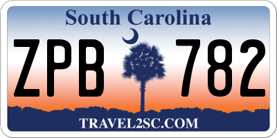 SC license plate ZPB782