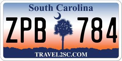 SC license plate ZPB784