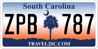 SC license plate ZPB787