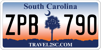 SC license plate ZPB790