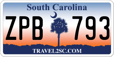 SC license plate ZPB793
