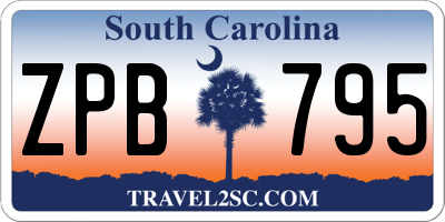 SC license plate ZPB795