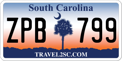 SC license plate ZPB799