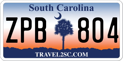 SC license plate ZPB804