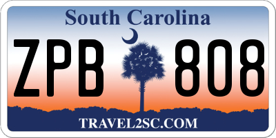 SC license plate ZPB808