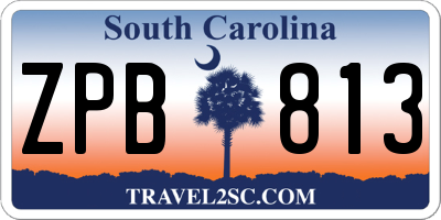 SC license plate ZPB813