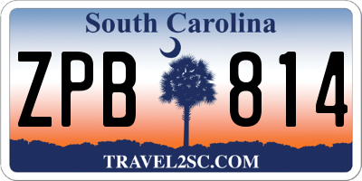 SC license plate ZPB814